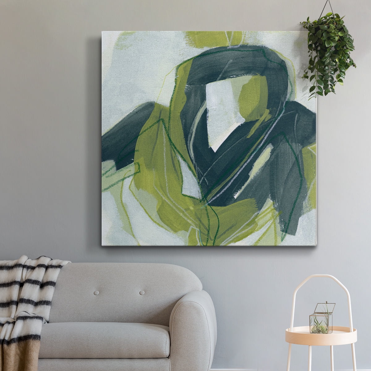 Wexford Home Verdigris Motion III-Premium Gallery Wrapped Canvas, 24" x 24" - Ready to Hang