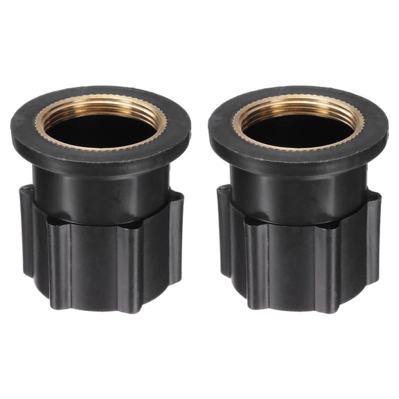 2 PackFaucet Nut Fixed Base, ID 1.18" x H 1.85" Plastic Fixing Nut Tap Fastener, Fixed Faucet Assembly for Kitchen and Bathroom, Black