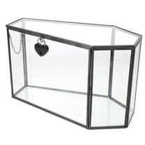 OUNONA Clear Glass Coffin Box Unique Spooky Design for Home Display