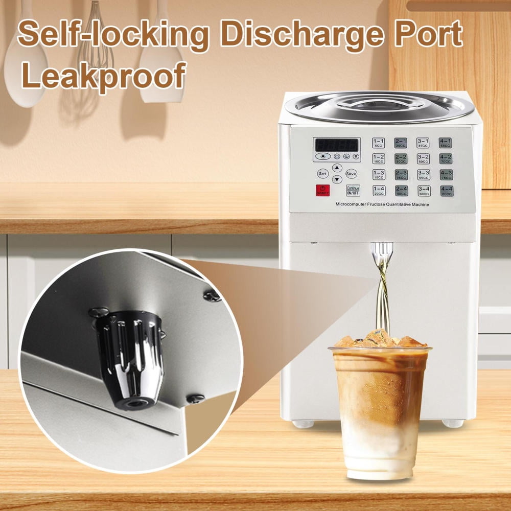Commercial-Grade Automatic Fructose Dispenser, Stainless Steel Syrup Dispenser for Bubble Tea Shops and Cafes