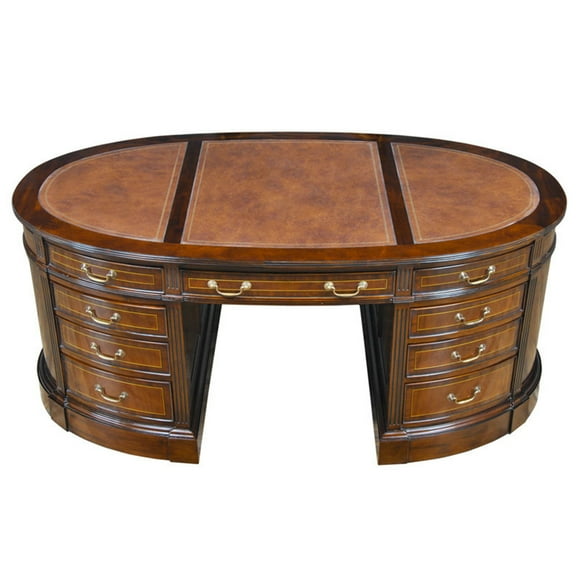 Mahogany Oval Partners Desk