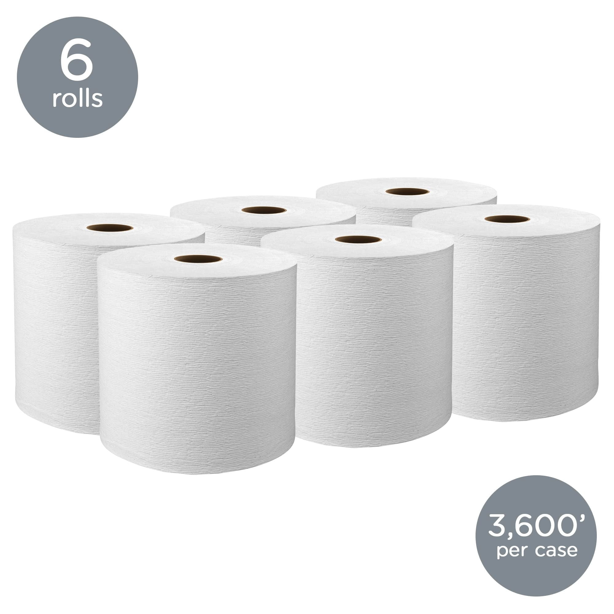 Kimberly-Clark Kleenex Hard Roll Paper Towels - Premium Absorbency, 6 Rolls, White