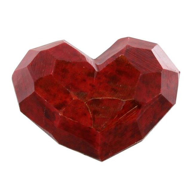 Benzara BM229881 Stéatite à Facettes Coeur Accent Décor & 44; Rouge - Moyen