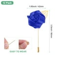 thumbnail image 3 of Uxcell 12 Paquete de Pines de Flor para Hombres, Pin de Boutonniere de Rosa Azul Zafiro, 3 of 7