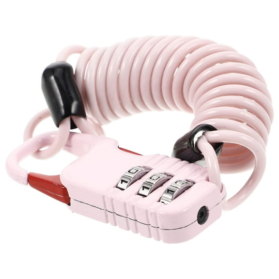 Masteelf Anti-Theft Bike Lock with Resettable Combination Cable Steel Chain Bicycle Security Helmet Protection Portable Lock for Motorbike Scooter Travel Luggage Pink