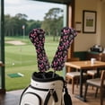 thumbnail image 4 of Yuyamidu Skull Golf Club Head Cover with Soft Lining Pink Bow Golf Club Cover Waterproof PU Leather Hybrid Fairway Driver Headcover Golf Gift for Golfers, 4 of 7