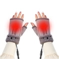 thumbnail image 3 of Smart USB Recargable Invierno Protección contra el frío Calor Calefacción Orejas de conejo Guantes Lavable Cálido Mano Tesoro Fridja nalpqowj3414, 3 of 3
