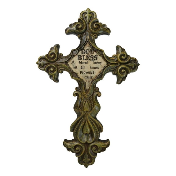 Rustic Southwestern Fleur De Lis Scrollwork God Bless A Friend Loves Wall Cross