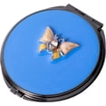 thumbnail image 1 of Portable Foldable Metal Makeup Travel Makeup Mirror with Cartoon Animal Design, Double-Sided 1X/2X Compact Makeup Mirror Pocket Makeup Mirror (Round,Drip Blue), 1 of 7