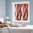 thumbnail image 3 of Red Striped Ombre Window Privacy Film, Modern Red Moire Geometric Static Cling UV Sun Blocking Heat Control Window Tint Day and Night, Non-Adhesive One Way Windows Privacy Cover 17.7''x39.3'', 3 of 7