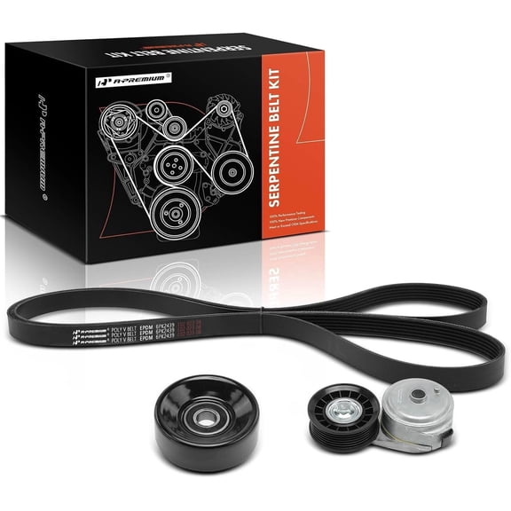 A-Premium 3Pcs Engine Timing Belt Kit W/Tensioner & Idler Compatible with Chevrolet GMC Isuzu Oldsmoblie & Workhorse - C1500 2500 3500 Savana Express - V6 4.3L V8 5.0L 5.7L