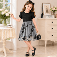 thumbnail image 3 of IPIO Girls Black Butterfly Princess Dress, Floral Tulle Party Dress for Birthday Wedding and Special Occasions, 3 of 5