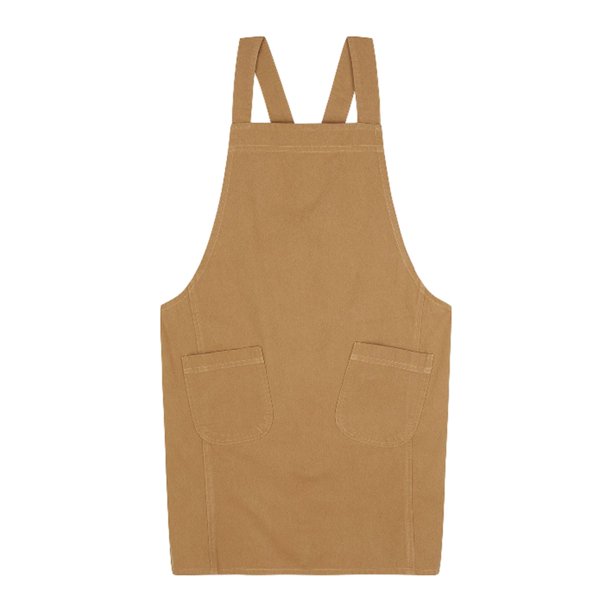 Delantal para hombre y mujer, de lona y algodón, con bolsillos grandes, impermeable. Amarillo
