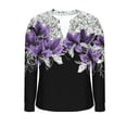 thumbnail image 5 of Xuniizn Blouses for Women, Floral Printed V Neck Long Sleeve Business Casual Tops, Soft Cozy Loose Dressy Work Blouses, S-2XL, 5 of 6