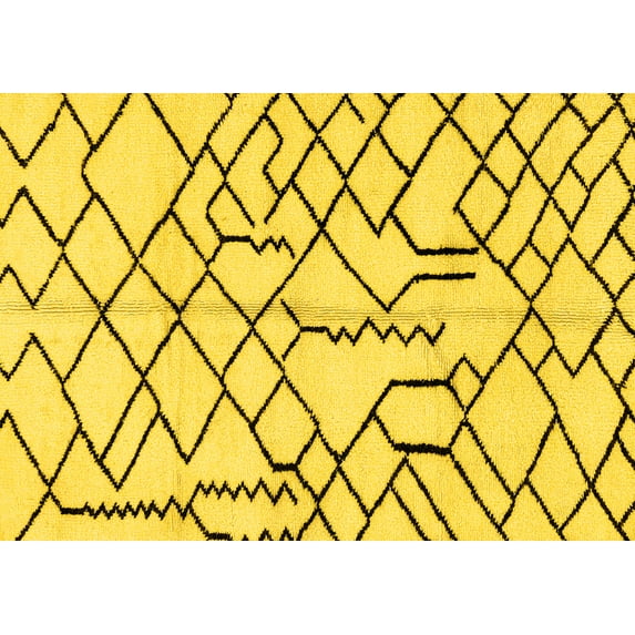 Ahgly Company Indoor Rectangle Solid Yellow Modern Area Rugs, 2' x 5'