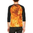 thumbnail image 2 of Flames Fire Mens Raglan T Shirt White-Black LG, 2 of 2