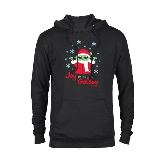 Star Wars The Mandalorian Grogu Joy to the Galaxy Holiday - Pullover Hoodie for Adults - Customized-Black