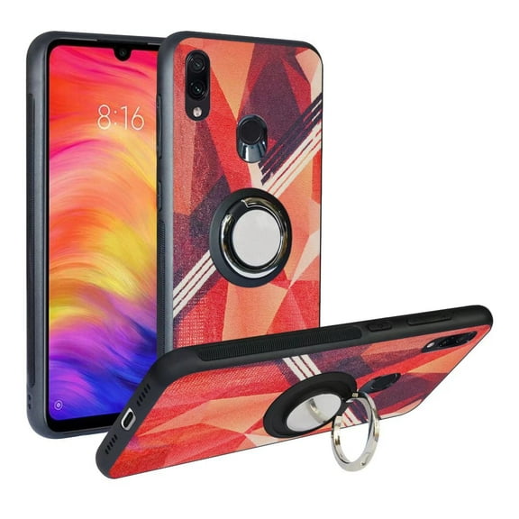 Labanema Xiaomi Redmi Note 7 /Redmi Note 7 Pro Case with 360 Degree Rotating Ring Stand, Support Magnetic Car Mount, Protective Cover for Xiaomi Redmi Note 7 /Redmi Note 7 Pro (Rose Red)