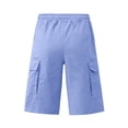 thumbnail image 5 of Men's Casual Cargo Shorts Casual Summer Hiking Shorts Bermuda Short with Pockets Chino Work Shorts with 6 Pockets Light Blue XXXL, 5 of 7