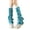 Blue, variant on Boot Cuffs Long Socks for Women Knit Squares Heart Pattern Flared Leg Warmers