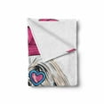 thumbnail image 2 of Indie Soft Flannel Fleece Throw Blanket, Lion Bichon Lowchen Breed Dog with Heart Shaped Glasses and French Hat Print, Cozy Plush for Indoor and Outdoor Use, 70" x 90", Grey Pink Blue, by Ambesonne, 2 of 6