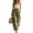 Green, variant on Women's High Waist Balloon Harem Pants - Elastic Waist, Ruffled Hem, Wide Leg, Casual Lounge Shorts