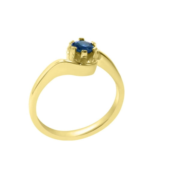LBG British Made 9k Yellow Gold Natural Sapphire Womens Engagement Ring - 33 size options - Size 10