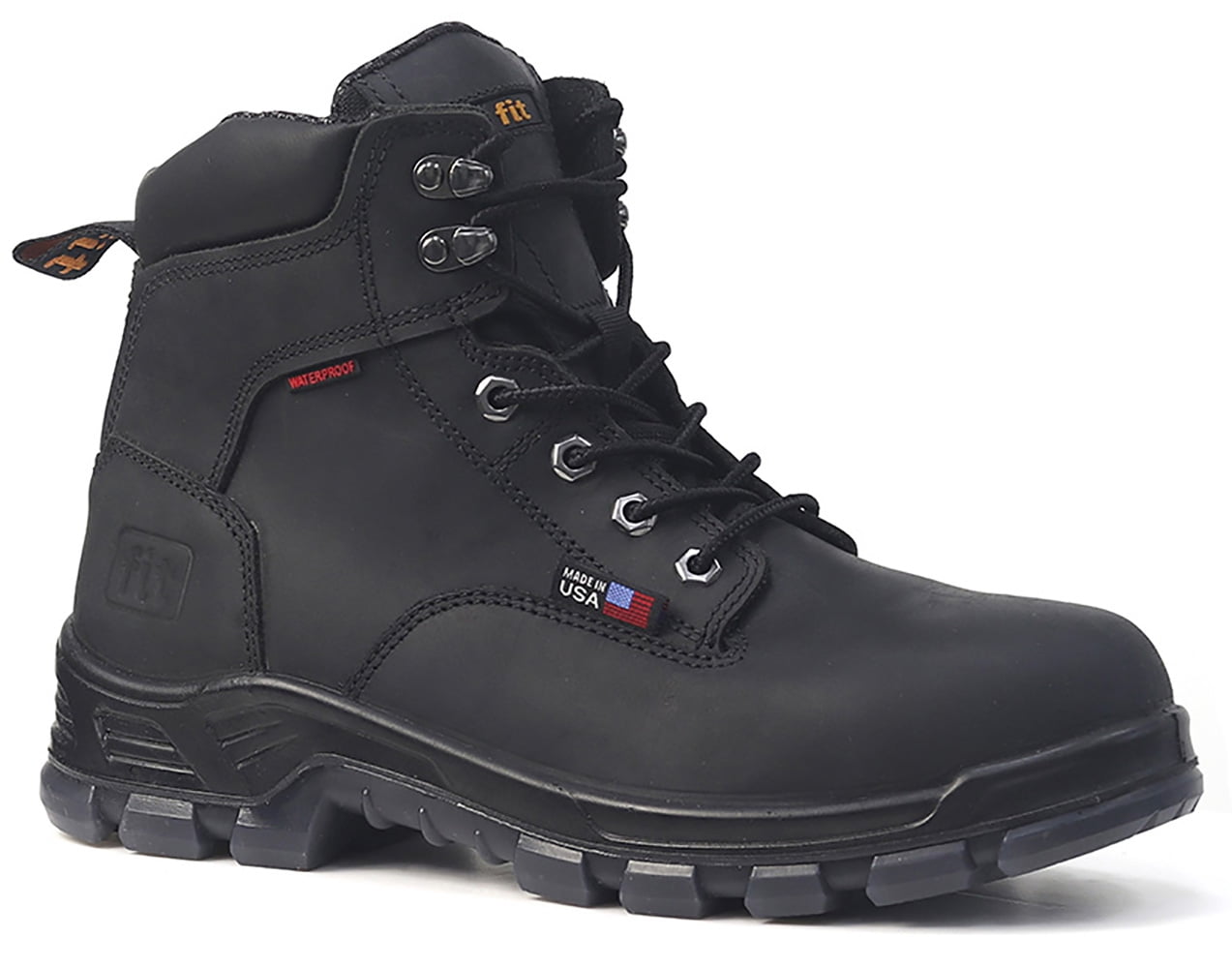 Mason, Black, Men's all leather, 6” steel toe safety boot, waterproof, electric shock protection, American made Walmart.com