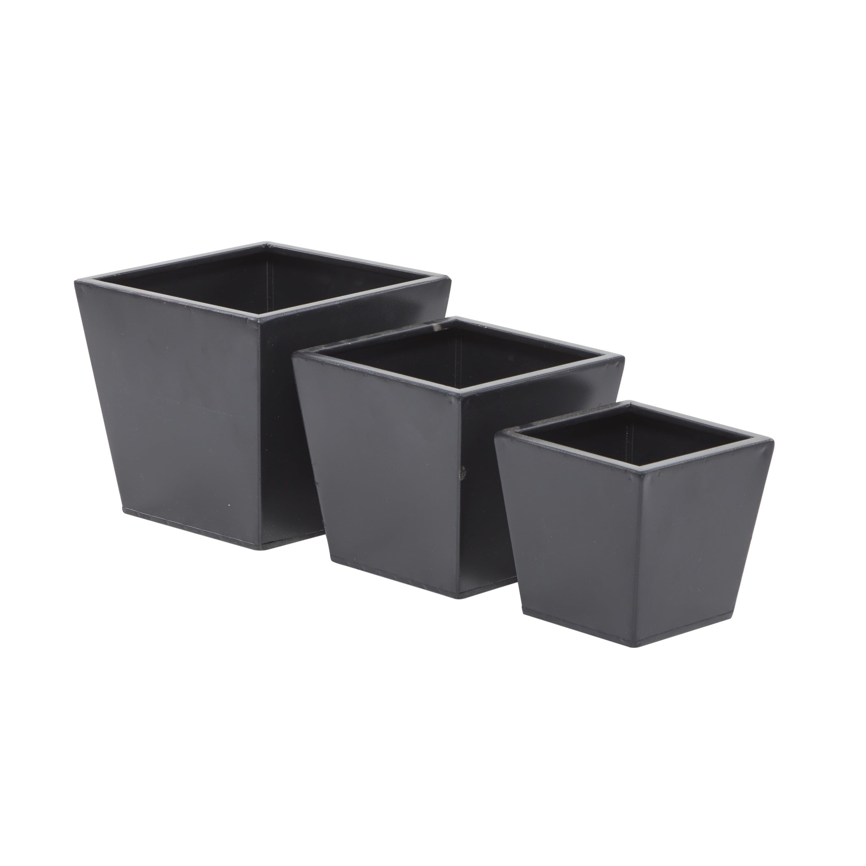CosmoLiving by Cosmopolitan 7", 6", 5"H Indoor Outdoor Dark Gray Metal Planter (3 Count)