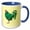 Blue/White, variant on 3drose, Print of Green Rooster on Yellow Dots, 11oz Magic Transforming Mug