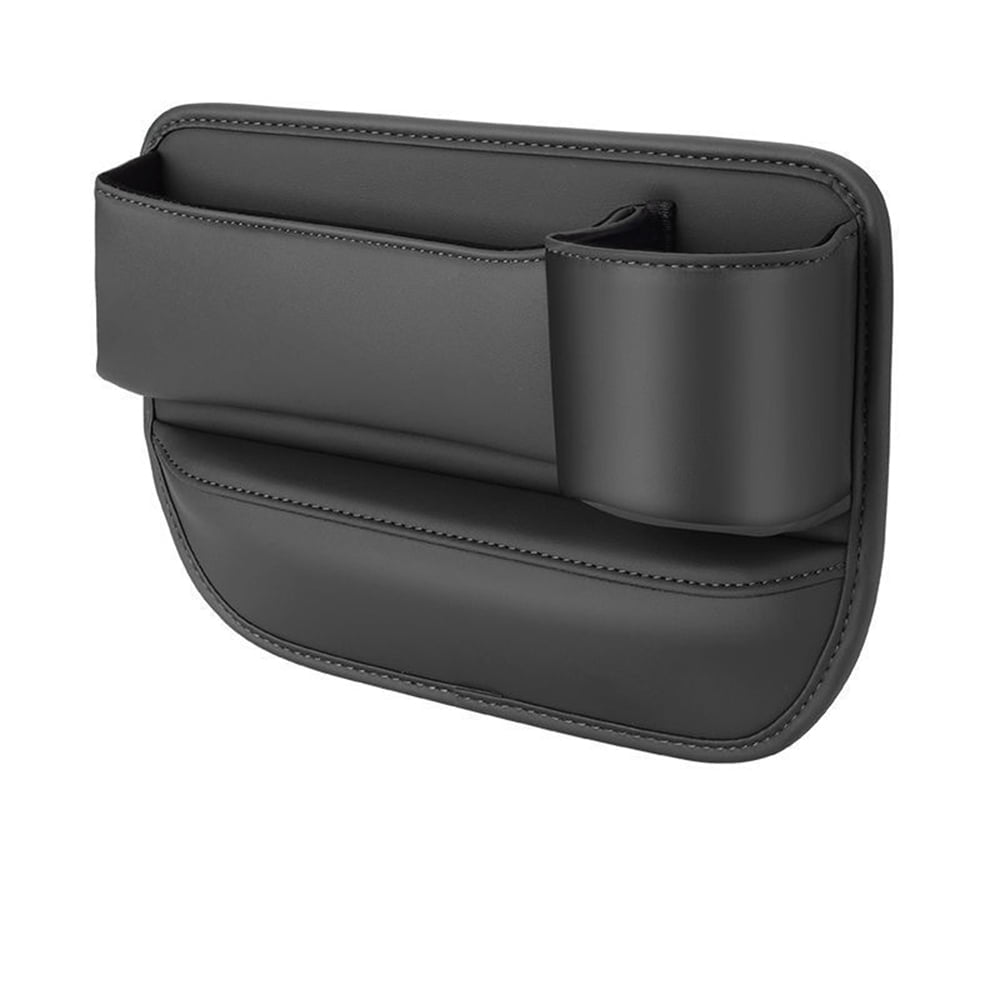 FURMORA Car Seat Gap Filler Organizer Can Cup Holder, Universal Fit Car SUV Truck Accessories, Car Seat Storage Box Block Falling of Essential Items (Black, Passenger Side)