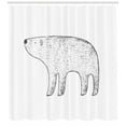 thumbnail image 3 of Ambesonne Polar Bear Shower Curtain, Hand Drawn Animal, 69"Wx84"L, Charcoal Grey and White, 3 of 3