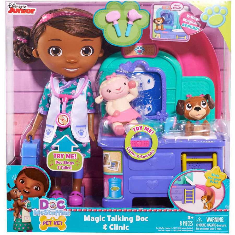 Doc McStuffins Pet Vet Talking Doll and Care Clinic - Walmart.com ...