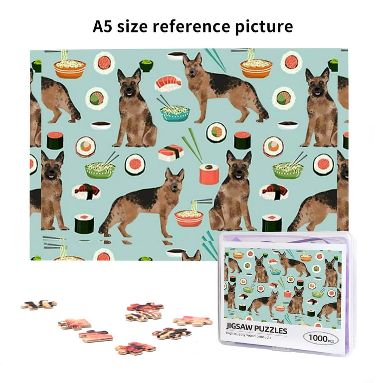 Wooden Puzzle german shepherd seamless pattern fabric dog 1000 Slice Puzzle for All Ages Gifts Walmart
