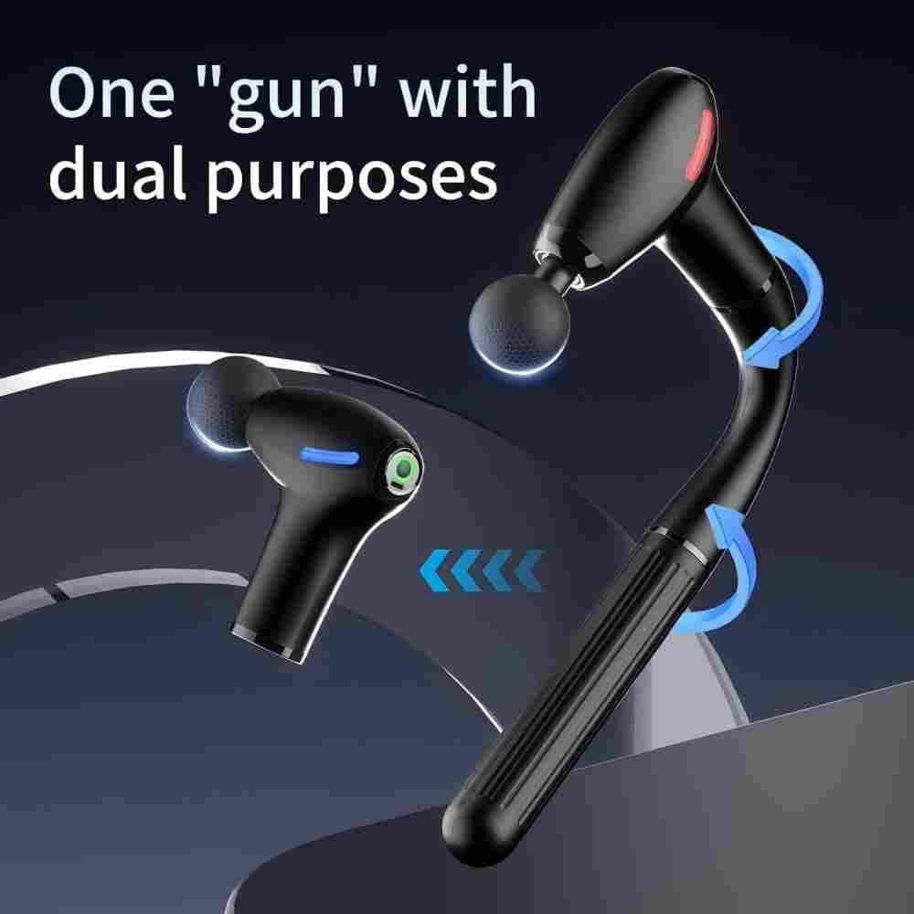 3-in-1 Massage Gun with Upgraded Extension Handle, Back Massager for Pain Relief