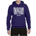 thumbnail image 2 of Wild Bobby Noah Was A Conspiracy Theorist Inspirational/Christian Unisex Graphic Hoodie Sweatshirt, Purple, Medium, 2 of 5