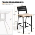 thumbnail image 6 of Crestlive Products Outdoor Bar Stools Set of 2, Patio Counter Height Barstools with Cushions, for Deck, Patio, Backyard, Garden, Poolside, Beige, 6 of 8
