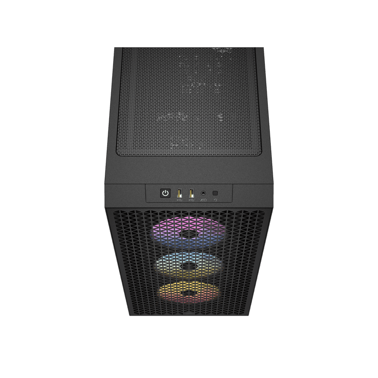 CORSAIR 3000D RGB AIRFLOW Mid-Tower PC Case - Black - 3x AR120 RGB Fans -  Four-Slot GPU Support - Fits up to 8x 120mm fans - High-airflow Design 