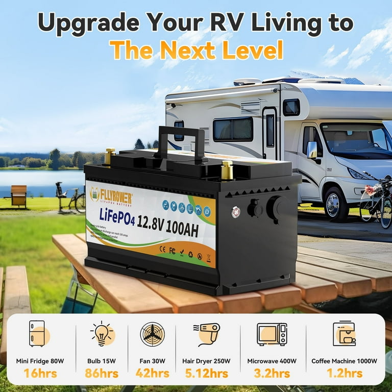 キャンピングカー アウトドア Lifepo4 12v100A 4Pack 12V 100AH LiFePO4 Battery with a Charger,for RV,Trolling