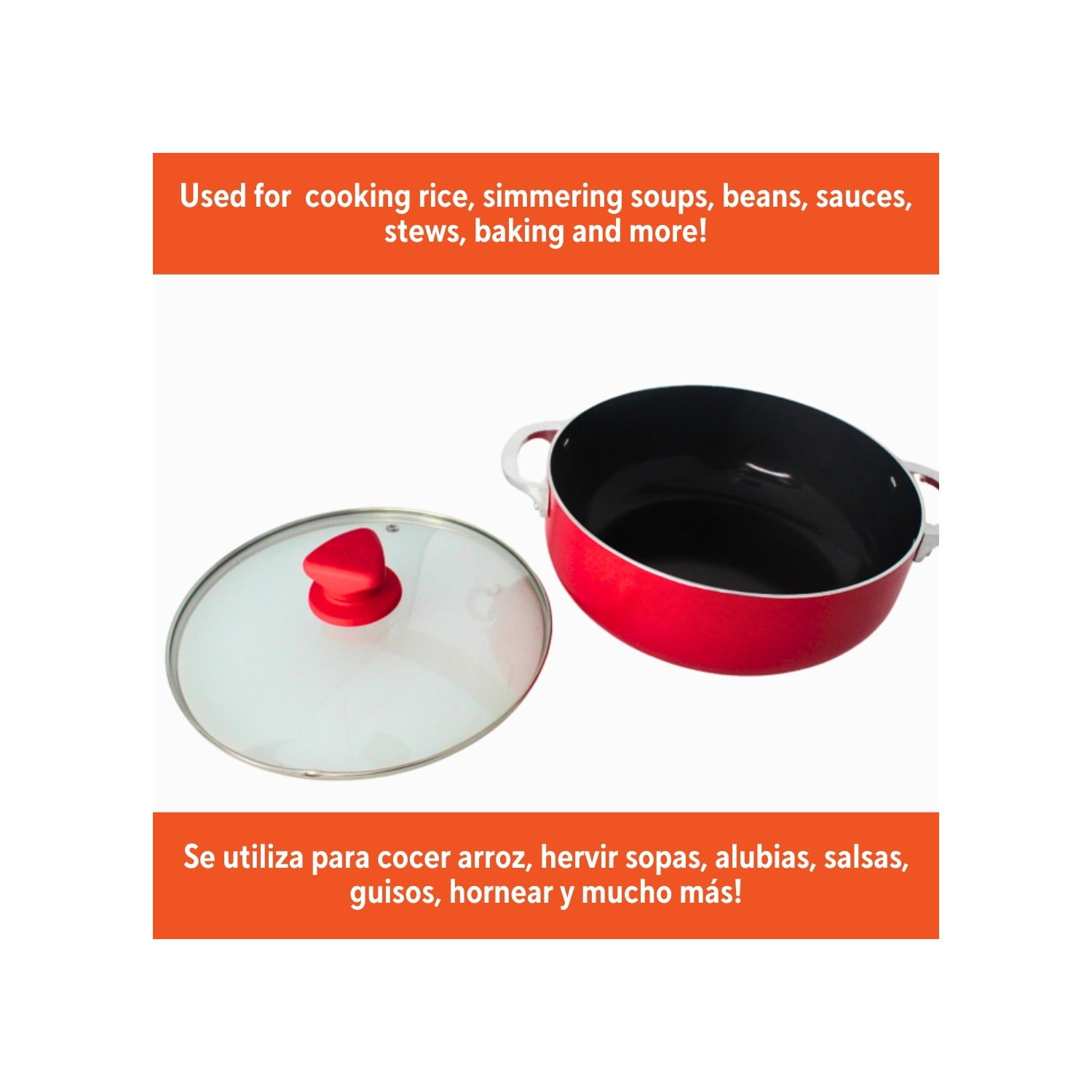IMUSA Ceramic 3.2 Quart Red Caldero