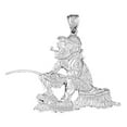 thumbnail image 1 of 18K White Gold Fisherman Pendant - 40 mm, 1 of 2
