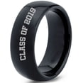 thumbnail image 1 of Tungsten Graduating Class Of 2019 Band Ring 8mm Men Women Comfort Fit Black Dome Polished, 1 of 4