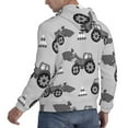 thumbnail image 6 of Fotbe Men's Hoodie with Gray Tractor Pattern - Kangaroo Pocket Pullover Hooded Sweatshirt, Perfect for Daily Wear, Travel, and Home-Small, 6 of 7