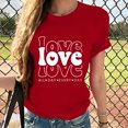 thumbnail image 4 of Otvok Valentine'S Day T-Shirt Ladies Lover Printed Round Neck Short Sleeved Tops, 4 of 6