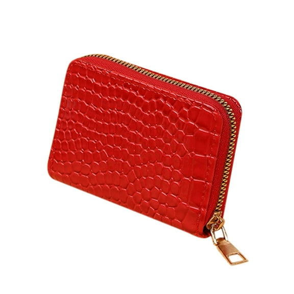 MUSOIE Credit Card Holder Wallet for Women Zipper Around Small Card Cases Holder Business Card Cases