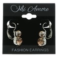 thumbnail image 2 of Mi Amore Crystal Accented Dangle-Earrings Silver-Tone/Brown, 2 of 2