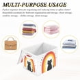 thumbnail image 6 of Yayeee Collapsible Cube Storage Bin with Lid Fabric Closet Decorative Basket with Handles, Black Cat Rainbow, 6 of 7