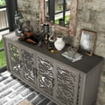 thumbnail image 4 of MONSLIPA Buffet Sideboard Accent Table, Console Table Storage Cabinet with Sliding Mirror Doors,Gray, 4 of 8