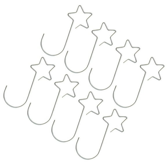 LOLIPPYY 60Pcs Metal Star Shape Hanging Hooks Silver for Xmas Decoration and Storage