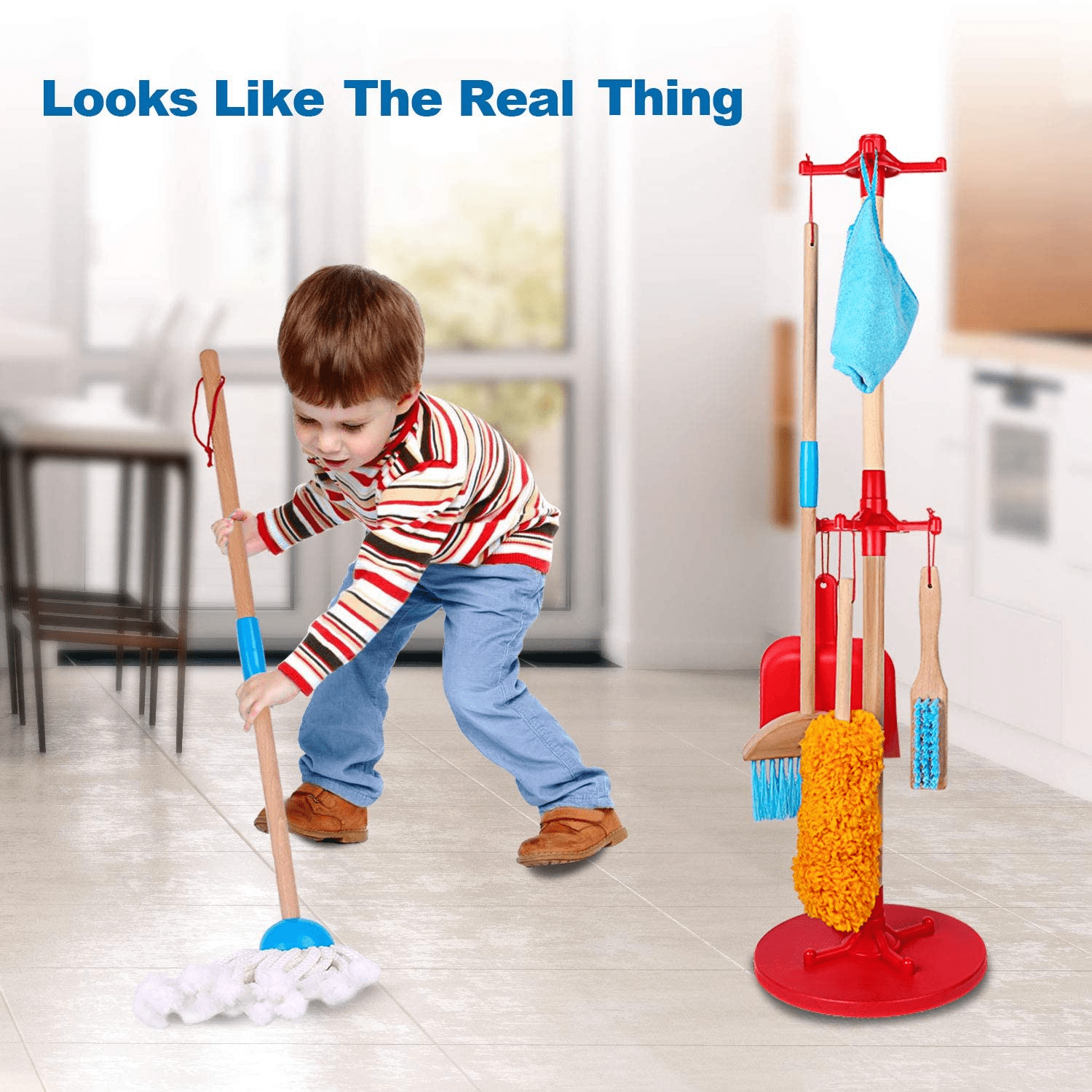 COLOR TREE Kids Cleaning Set Toddler Sweeping Pretend Play Toy